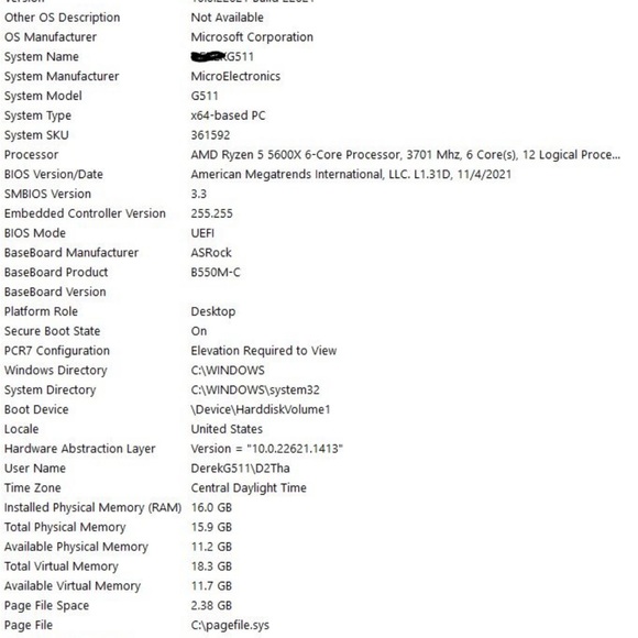 Windows11Pro, NvidiaEVGARTX3060,AMD Ryzen5600X,16DDR4RAM,500GBM2SSD, RGBLighting - Picture 3 of 3